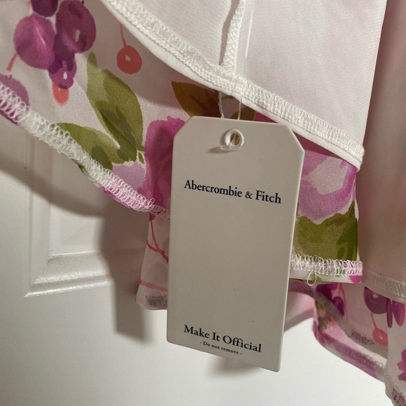 Abercrombie & Fitch Pink and Red Floral High-Low Dress Size Small Tall - Picture 2 of 5